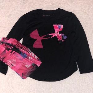 Under Armour girls matching shirt and leggings